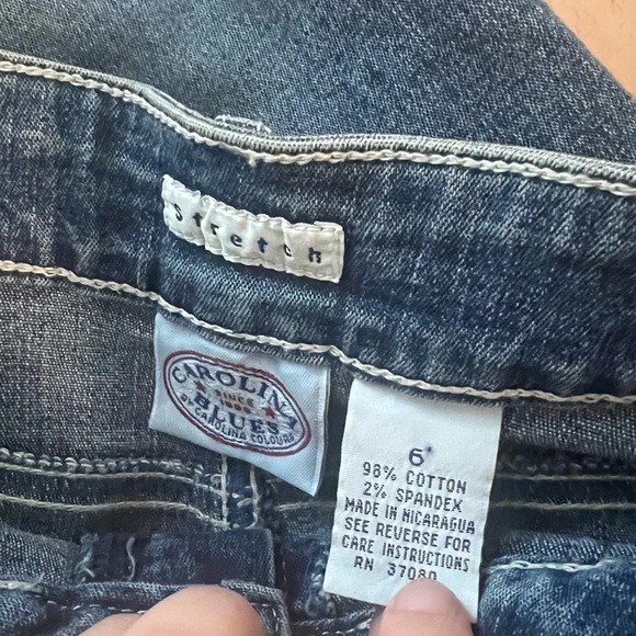 Vintage Carolina Blue Maxi Denim Skirt with Front Slit - Picture 2 of 8